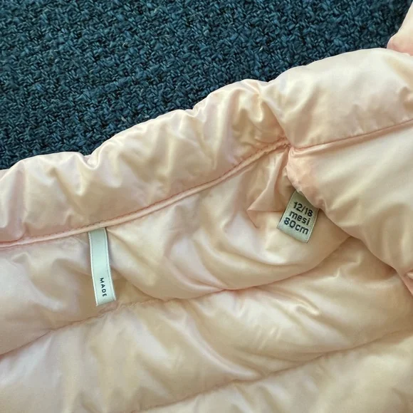NWOT Moncler Pink Joelle Baby Quilted Down Jacket 18-24M